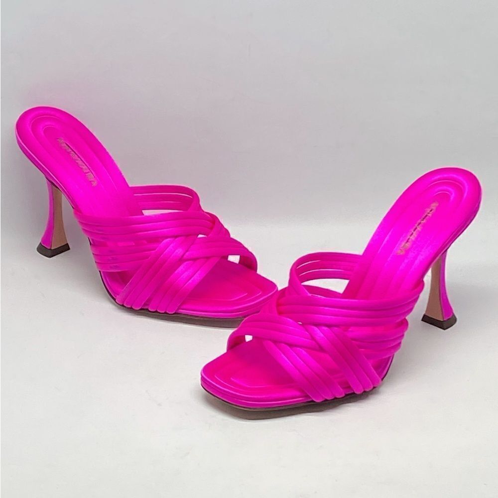 Aquazzura Oahu 95MM Strappy Satin Sandals size 37